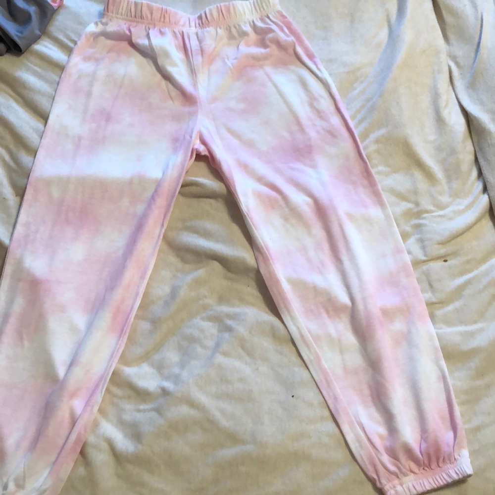Pink and white sweats kids girls size M (7/8) Brand: cuddl Duds